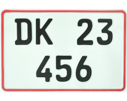 18a. Danish MC plate size 240 x 158,5 mm without EU